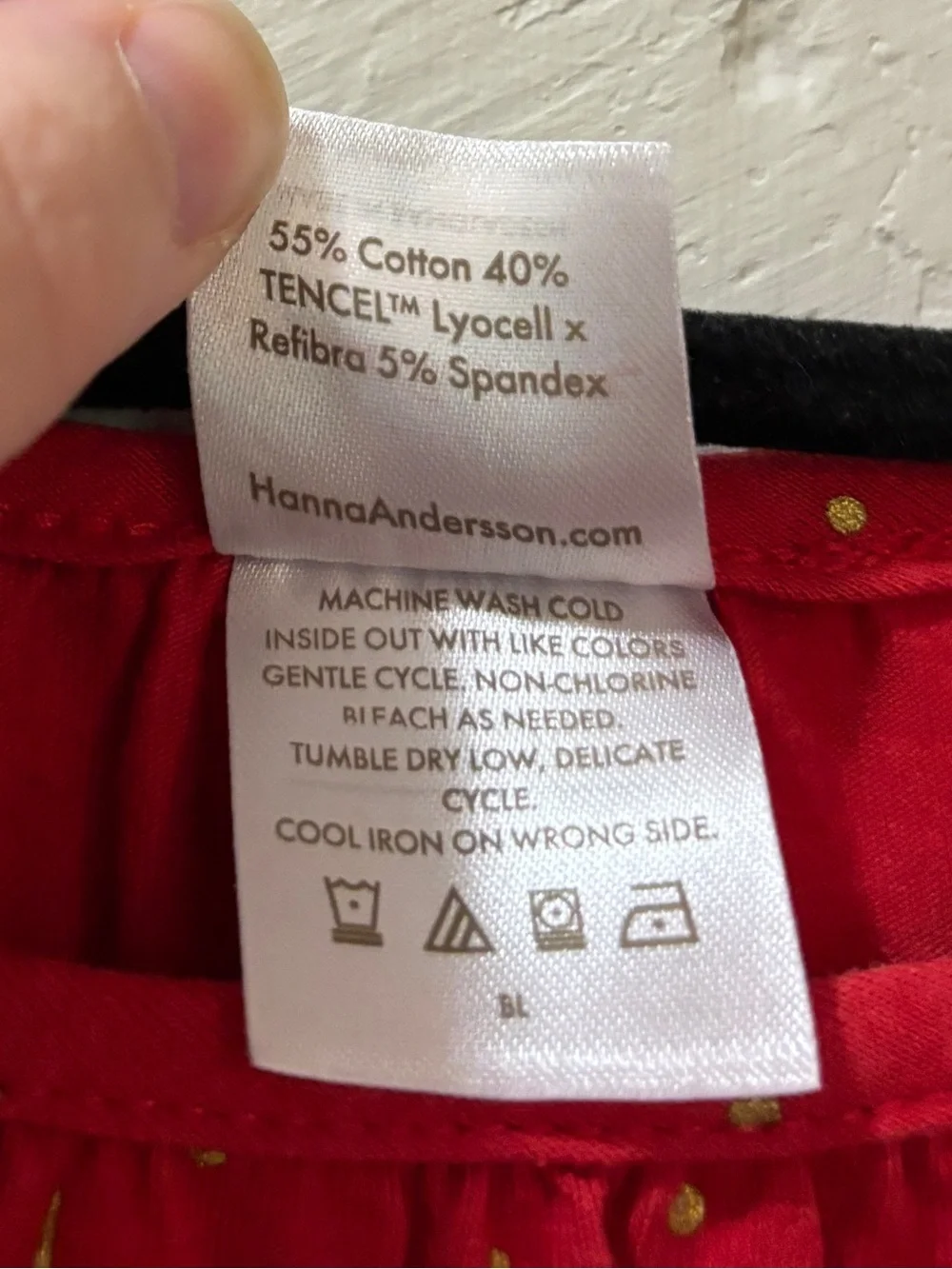Hanna Andersson Red Gold Star Long Sleeve Dress Girls Size 10 (140 cm)